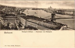 Budapest, Lánchíd, látkép. Ganz Antal 210.