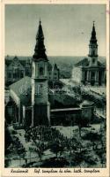 1939 Kecskemét, Református és római katolikus templom + POSTAI ÜGYN