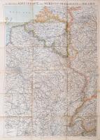 cca 1914-1918 G. Freytags Kriegskarte von Nordost-Frankreich und Belgien / Északkelet-Franciaország és Belgium térképe. 1 : 750.000. Kartograpische Anstalt G. Freytag & Berndt, Wien. Hajtva, kis szakadásokkal, 98x70 cm