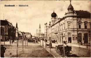 1929 Kecskemét, Rákóczi út, zsinagóga, Nitsch József üzlete, piac. Vasúti levelezőlapárusítás 461. (EK)