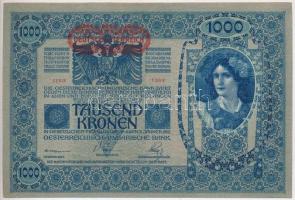 1902. 1000K függőleges, piros "DEUTSCHÖSTERREICH" felülbélyegzéssel T:I- Adamo K35B