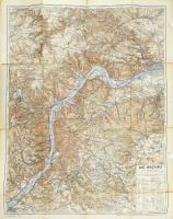 cca 1920 Karte der Wachau / Wachau (Ausztria) térképe. 1 : 50.000. Kartographisches Institut, Wien. Hajtva, szakadásokkal, 62,5x49 cm