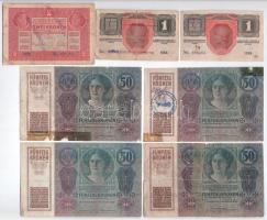 1912-1917. 1K-100K (9db) mindegyik felülbélyegzéssel, némelyik olvashatatlan T:III-IV