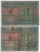 1912-1917. 1K-100K (9db) mindegyik felülbélyegzéssel, némelyik olvashatatlan T:III-IV