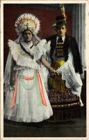 1929 Mezőkövesdi mátkapár. Körmendy István kiadása No. 1. / Hungarian folklore, wedding couple