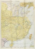 cca 1930-1940 Freytag & Berndts Karte von China / Kína térképe. 1 : 6.000.000. Kartograpische Anstalt Freytag & Berndt, Wien. Hajtva, 49,5x36,5 cm