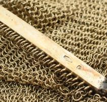 Aranyozott ezüst (Ag) színházi táska. Jelzett, sérült, 164 g