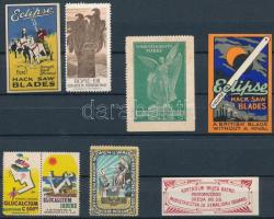 16 db régi külföldi levélzáró kétoldalas stecklapon