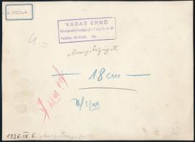 Vadas Ernő (1899-1962): Margitsziget, hátoldalon feliratozott, pecséttel jelzett fotó, 17×23 cm