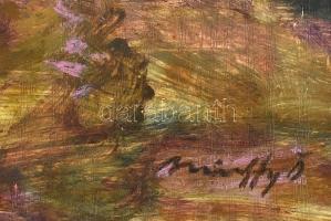 Márffy Ö jelzéssel: Hölgy az erdőben. Olaj, farost, 33x54 cm