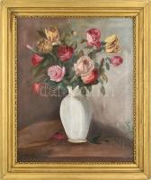 Murin V. jelzéssel: Virág csendélet. Olaj, vászon, keretben, 60x50cm