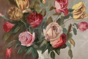 Murin V. jelzéssel: Virág csendélet. Olaj, vászon, keretben, 60x50cm