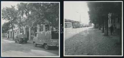 cca 1960-1970 Gyöngyös, városképek, 13 db fotó, 11×11 cm