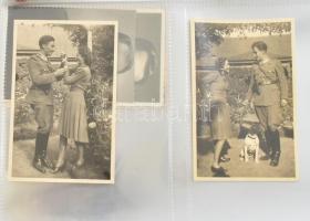 cca 1920-1945 Katonai fotó gyűjtemény a Horthy-korszakból: esküvői, családi képek, portrék, közte né...