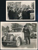 cca 1950 Budapest, taxisok, 2 db fotó, 6,5×9,5 és 9×12 cm