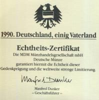 NSZK 1990. "Német Egység" T:PP tanúsítvánnyal