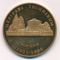 1996. "Gépipari Technikum Sopron / Kempelen Farkas" bronz emlékérem (42mm) T:1- (eredetile...