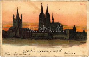 1900 Köln, Cologne; Kunstanstalt Kosmos 4. Art Nouveau litho s: Basch Árpád (EK)