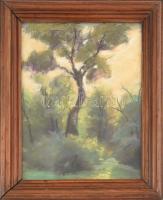 Bertalan Rózsa (1900-1987): Erdei táj. Pasztell, papír, jelzés nélkül. Üvegezett fa keretben, 28,5x21,5 cm