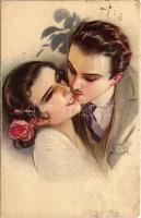 Szerelmes pár. Olasz művészlap / Couple in love. Italian art postcard, Anna & Gasparini 427-5. (EK)