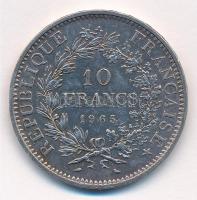 Franciaország 1965. 10Fr Ag "Herkules csoport" T:2 patina, kis ph.
France 1965. 10 Francs...