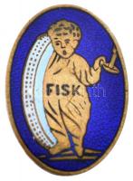 Amerikai Egyesült Államok ~1910-1930. FISK (Fisk Tire Company) Fisk Autógumi Vállalat zománcozott bronz gomblyukjelvénye (16x22mm) T:1- USA ~1910-1930. FISK (Fisk Tire Company) enamelled bronze buttonhole badge (16x22mm) C:AU