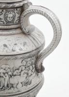 3 darabos kőedény tétel, kopott, részben jelzett, m: 21-30cm