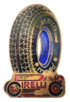 Olaszország DN "Pirelli" zománcozott bronz gomblyukjelvény "C. Paccagnini Milano" gyártói jelzéssel és "381/30" sorszámmal T:1- Italy ND "Pirelli" enamelled bronze buttonhole badge with "C. Paccagnini Milano" maker's mark and "381/30" serial number C:AU