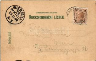 1898 (Vorläufer) Chlum u Trebone, Pohled na Chlum. Karl Schwidernoch. Art Nouveau, floral, litho (EK...