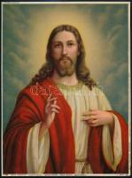 1904 Szűz Mária és Jézus Krisztus, 2 db színes nyomat, 26x19,5 cm