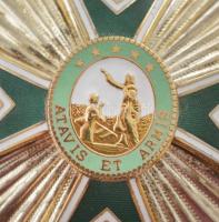 DN "Szent Lázár Lovagrend Nagycsillag" jelzetlen, részben zománcozott kitüntetés, függőleg...