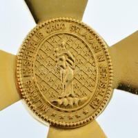 DN "Szent Lázár Lovagrend Nagykereszt" részben zománcozott kitüntetés nyakszalaggal (65mm)...