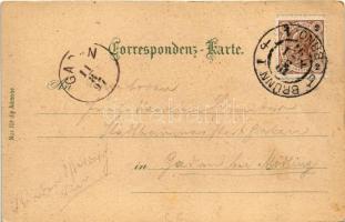 1897 (Vorläufer!) Brno, Brünn; Protest Kirche u. Elisabethplatz, Staats- u. K. F. Nord-Bahnhof / chu...