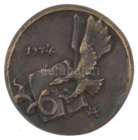 Madarassy Walter (1909-1994) 1974. "Balassa János 1814-1868" öntött bronz emlékérem (75mm)...