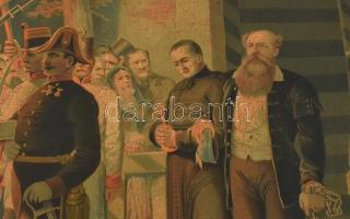 cca 1880-1890 Jankó János (1833-1896) festménye után: Batthyány Lajost a vesztőhelyre vezetik. Olajn...