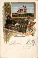1898 (Vorläufer) Maria Dreieichen (Mold), Drei Eichen, Bründl Drei Eichen, Schiedlbauers Gasthaus. Art Nouveau, floral (EK)