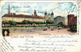 1899 (Vorläufer) Wien, Vienna, Bécs; Dominikanerkirche / church. Art Nouveau, litho (EB)