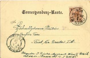 1899 (Vorläufer) Wien, Vienna, Bécs; Dominikanerkirche / church. Art Nouveau, litho (EB)