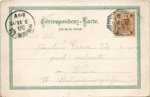 1898 (Vorläufer) Bad Ischl, Hotel z. gold. Stern, Kreuzstein, Ischl v. Siriuskogl, Franz Josef-Warte...