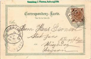 1897 (Vorläufer!) Bad Ischl, Ischl vom Calvarienberg, mit Traunthal, Kaiserl. Villa. Carl Otto Hayd ...