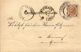 1897 (Vorläufer!) Innsbruck (Tirol), gegen Süden, Andreas Hofer-Denkmal am Berg Isel, Maria-Theresia...