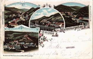 1898 (Vorläufer) Kaltenleutgeben, general view. Karl Schwidernoch Art Nouveau, floral, litho (EK)