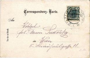 1906 Znojmo, Znaim; Klosterbruck, Thaya Viaduct. Art Nouveau, floral, litho (small tear)