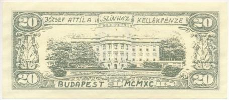 DN "József Attila Színház kellék" feliratú 20$ bankjegy másolat T:II