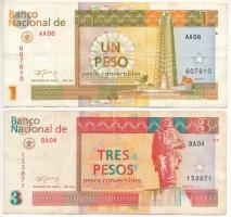 Kuba 1994. 1KP + 3KP T:III Cuba 1994. 1 Convertible Peso + 3 Convertible Pesos C:F