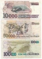 Brazília 1992-1993. 10.000C + 50.000C + 100.000C T:III
Brazil 1992-1993. 10.000 Cruzeiros + 50.000 ...