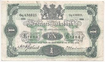 Svédország 1920. 1K T:III ly. Sweden 1920. 1 Krona C:F hole Krause P#32