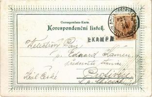 1898 (Vorläufer) Kostelec nad Orlicí, Námestí, Realka, Holnická skola. Lit. F. Hoblík Art Nouveau, f...