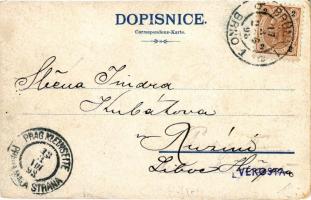 1898 (Vorläufer) Prelouc, Hlavní námestí, Radnice, Skola, Poutnicky kostel na sv. poli / main square...