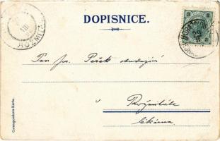 1898 (Vorläufer) Horazďovice, Horazdovice; Dekansky chrám, Radnice a obecni dum s úrady. Th. Böhm Ar...